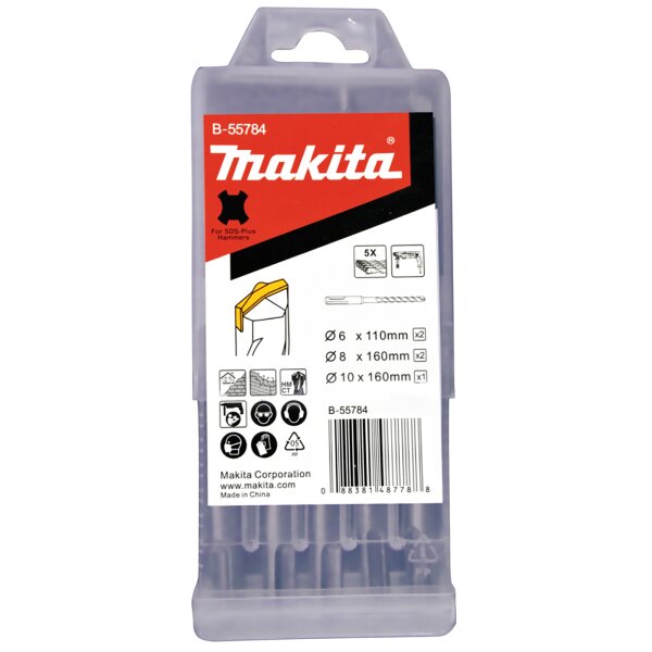 Makita SDS Bohrer Set  5 teilig  B-55784  6,8 und 10 mm