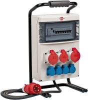 Tragbarer Baustromverteiler mit FI-Schutzschalter
