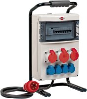 Tragbarer Baustromverteiler mit FI-Schutzschalter